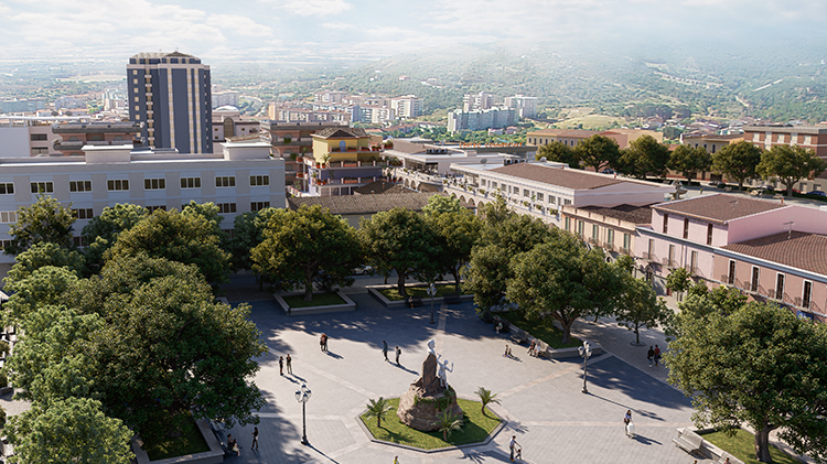 Simulazione 3d di ipotesi di riqualificazione urbana